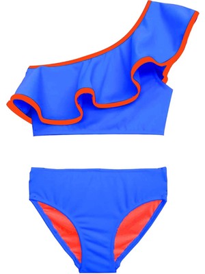 Saks Turuncu Biyeli Kız Çocuk Bikini Takım Db200621bt