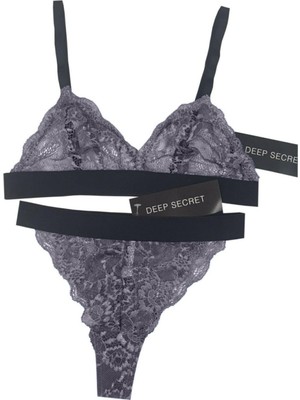 GRİ FULL DANTEL BRALET TAKIM DS20095BRT - GRİ-XL