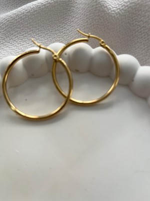 Çelik Halka Küpe Gold