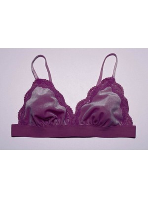 Deep Secret Gül Kurusu Kadife Bralet Dikişsiz Rahatlık Özellikli Kadın Sütyen