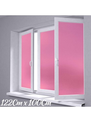 122 cm x 1 Metre Pembe Renk Cam Kumlama, Ofis, Duşakabin ve Balkon Camı Buzlu Kaplama Folyosu
