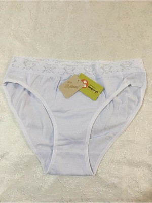 Belinay Kadın 12'li Beli Dantelli Beyaz Modal Külot Set