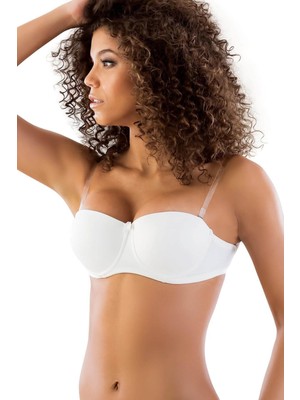 Beyaz Mı Emay 702 Şeffaf Askılı Push-Up Sütyen