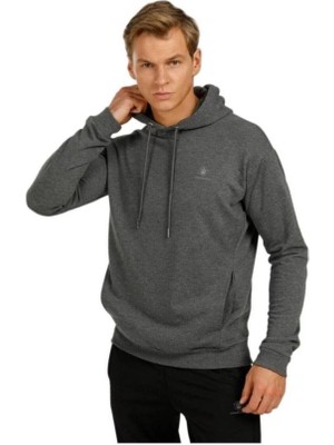 Lumberjack Antrasit Erkek Hoodie 2 İplik Sweatshirt Çift Cepli 5W MB SN73 Model
