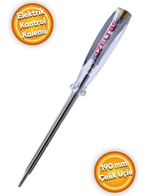 190 mm Elektrik Kontrol Kalemi Düz Tornavida Belirtilmemiş Tr