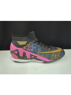 LALİGA 565 ERKEK BÜYÜK NUMARA HALI SAHA , KRAMPON ,FUTBOL AYAKKABISI ,SİYAH-FUŞYA