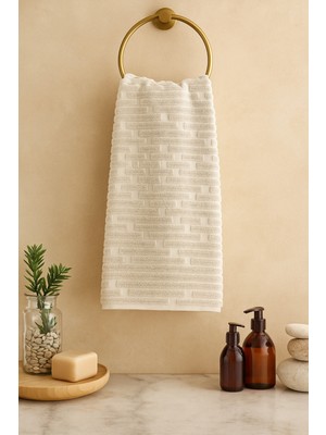 %100 Pamuklu 2’li Ekru El Havlusu Seti – 50X90 cm | Doğal Yumuşaklık, Şık ve Zarif