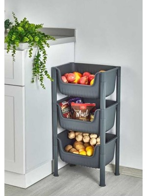 Geniş Hacimli 3 Bölmeli Plastik Siyah Düzenleyici – Toplam 36 Litre Kapasite