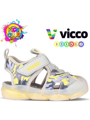 Vicco Monrovia Ortopedik Çocuk Spor Sandalet Gri Suni Deri Erkek Çocuk İçin Konforlu Tasarım