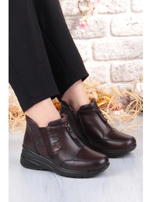 Pepita Z014 Rahat Esnek Kaymaz Taban Yumuşak Hakiki Deri Kadın Bot
