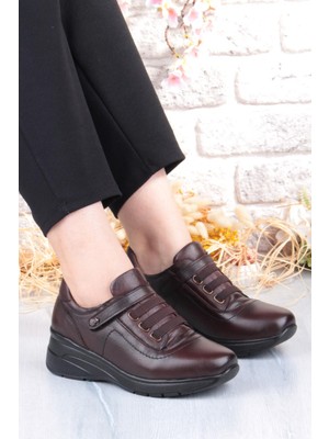 Pepita Z010 Comfort Yumuşak Esnek Kauçuk Kaymaz Taban Hakiki Deri Kadın Ayakkabı