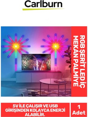 Özel Üretim IP20 Koruma 5V USB Giriş Yapıştırılabilen Rgb Şerit LED Iç Mekan Palmiye Aydınlatma