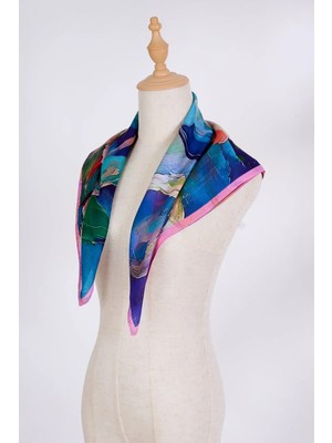 Çift Taraflı Kare Eşarp Dijital Baskı K105384