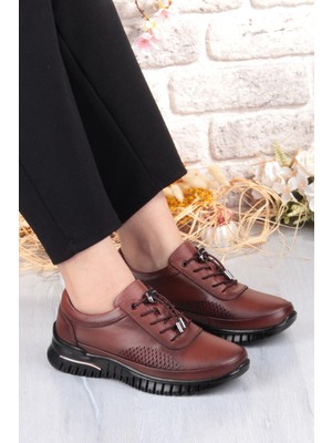 Pepita 9407 Comfort Yumuşak Esnek Kauçuk Kaymaz Taban Hakiki Deri Kadın Ayakkabı