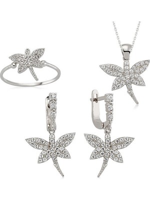 Yusufcuk  Zirkon Taşlı 925 Ayar Gümüş Kadın Set