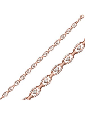 Su Yolu Rose Oval 925 Ayar Gümüş Bileklik