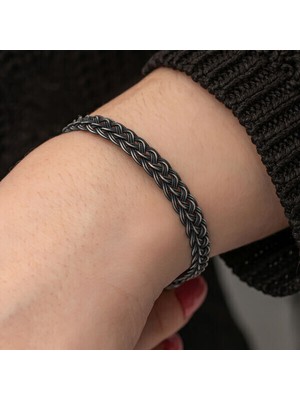 Örgü Kazaziye 925 Ayar Gümüş Bileklik