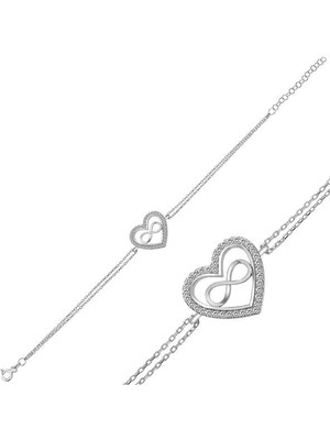 Kalp Sonsuzluk 925 Ayar Gümüş Bileklik