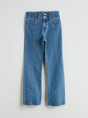 Beli Lastikli Kız Çocuk Jean Pantolon  (W5)
