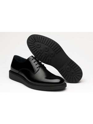 Growish GR0387 Hakiki Lazer Detaylı Rugan Deri Topuksuz Eva Taban Büyük Küçük Numara Klasik Ayakkabı