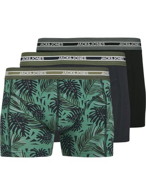 Jack & Jones Jack Jones Jacezra Leaves Trunks 3 Pack Siyah Boxer 12279501-02