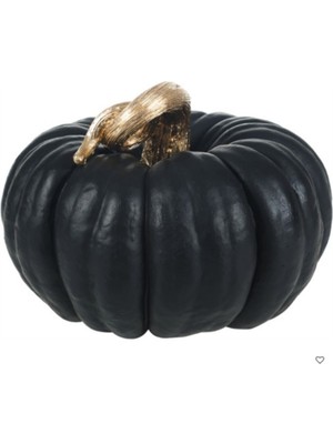 Dekoromi Büyük Boy Siyah Kabak Biblo, 30X23CM, Şık ve Dekoratif Ev Aksesuarı