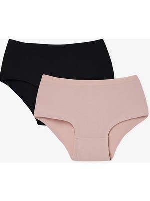 Karışık Renk 2'li Düşük Bel Pamuklu Boxer