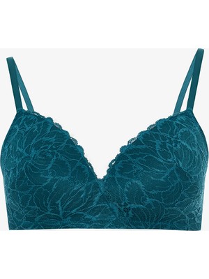 Petrol Yeşili Cosy Dantelli Balensiz Dolgusuz Sütyen