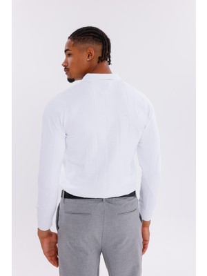 Monox Erkek Yarım Fermuarlı Polo Yaka Triko Kazak