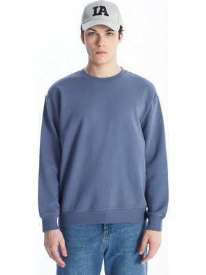 Lcw Casual Indigo Bisiklet Yaka Uzun Kollu Erkek Kalın Sweatshirt