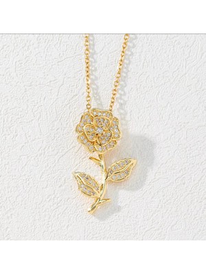 Elegant Çelik Çiçekli Kararmayan Kolye
