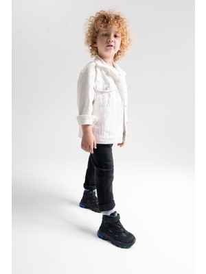 Mnpc Erkek Çocuk Siyah Hakiki Deri Anatomik Günlük Bot