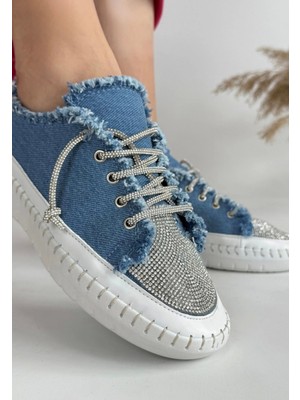 Enber Mavi Kot Bağcıklı Spor Ayakkabı