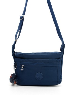 Çok Cepli Çapraz Askılı Kadın Omuz Çantası Orta Boy Günlük HV3046 Lacivert