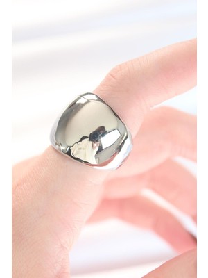 Silver Renk Ayarlanabilir Bombeli Ayna Yüzük  - PRT3500EB01325