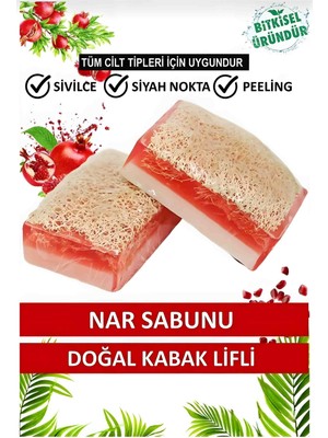 Doğal Nar Kabak Lifli Sabun %100 El Yapımı Bitkisel Organik Peeling ve Cilt Bakımı Sabunu