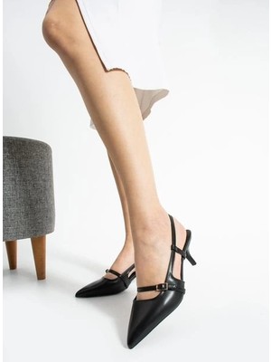 Darina Siyah Cilt Topuklu Ayakkabı