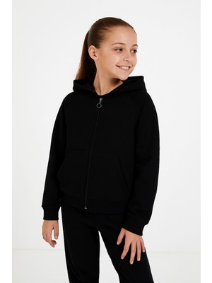 Kız Çocuk 7 - 10 Yaş Uzun Kollu Fermuarlı Okul Eşofman Takımı