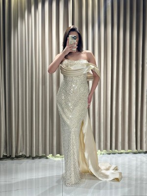 Gold Pul Payet Balık Model Abiye