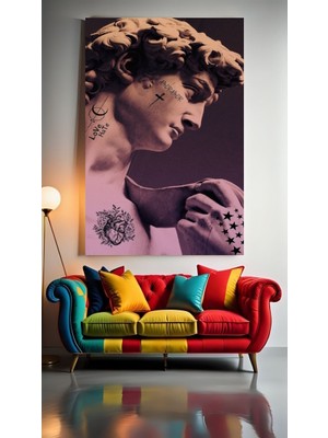 Modern Sanat Heykel Model V4 Ev Duvar Salon Güzellik Salonu Ofis Dükkan Dekarasyon Kanvas Tablo