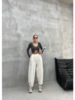 Gabardin Kumaş Balon Pantolon