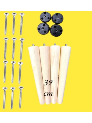 Taburecity-Ahşap Ayak- Konik Ayak-Sehpa Ayak-39-44-49 cm