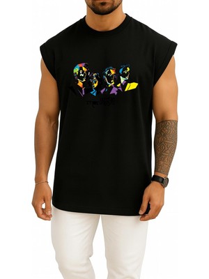 Oversize Arctic Monkeys Art, Jamie Cook Alex Turner Arctic Monkeys Göğüs Tasarımlı Atlet