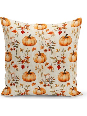Sonbahar Ekose Serisi Çift Tarafı  Baskılı Kırlent Kılıfı (Halloween Autumn Cushion Cover)