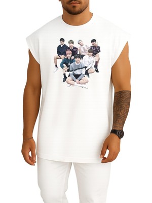 Oversize Bts Sticker N.o -Japanese Ver.- K-Pop, Group Göğüs Tasarımlı Atlet