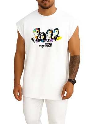 Oversize Arctic Monkeys Art, Jamie Cook Alex Turner Arctic Monkeys Göğüs Tasarımlı Atlet