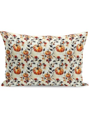 Sonbahar Ekose Serisi Çift Tarafı  Baskılı Kırlent Kılıfı (Halloween Autumn Cushion Cover)