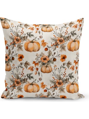 Sonbahar Ekose Serisi Çift Tarafı  Baskılı Kırlent Kılıfı (Halloween Autumn Cushion Cover)
