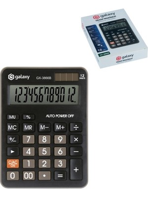 12 Haneli Pilli/güneş Enerjili Hesap Makinesi GX-3866B