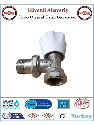 Şenpres Köşe Radyatör Vanası - %100 Prinç - 1/2''